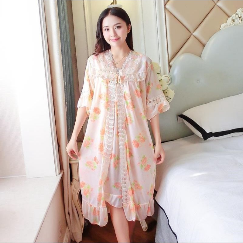 RULIF Kimono sexy | Daster kimono silky | Kimono renda import | Kimono trikot sexy/daster dress wanita