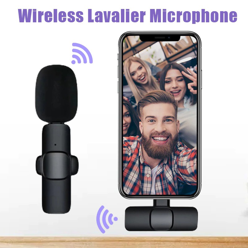 Mikrofon Mini Portable Wireless Nirkabel Lavalier Mikrofon Portabel Audio Video Rekaman Mic USB Type C