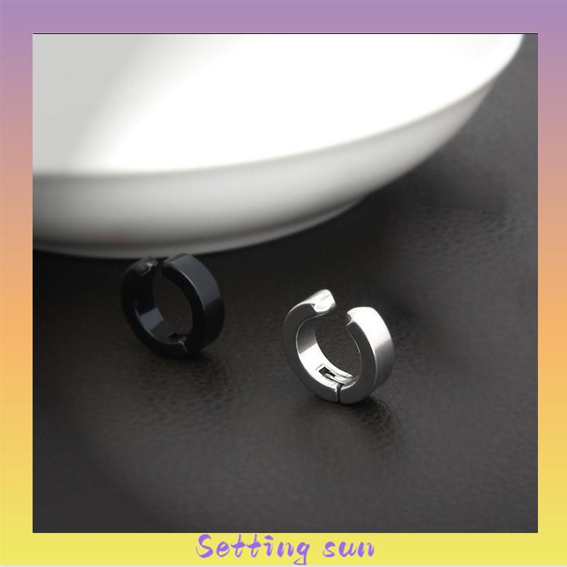 Anting Magnet Tanpa Lubang Telinga Palsu Bahan Titanium Steel TN