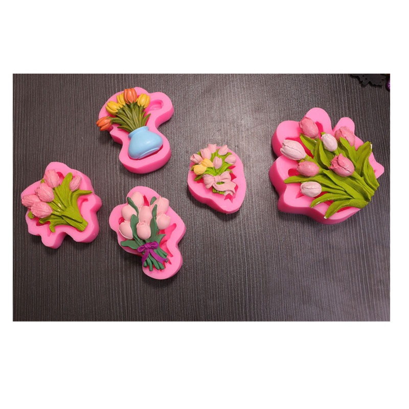 Siy Cetakan Fondant / Sabun Handmade Bentuk Bunga 3D Bahan Silikon