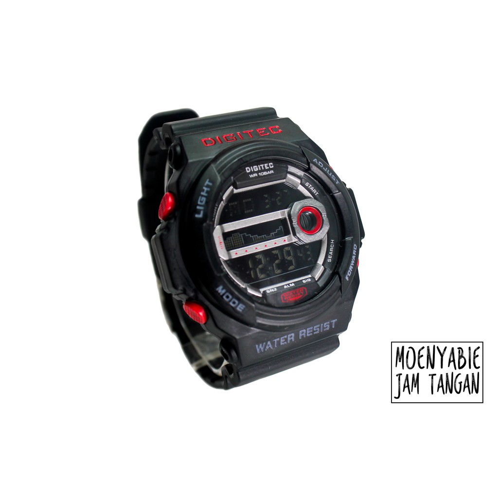 Digitec DG 2042T Black Red Original Dan Anti Air Jam Tangan Digitec Pria