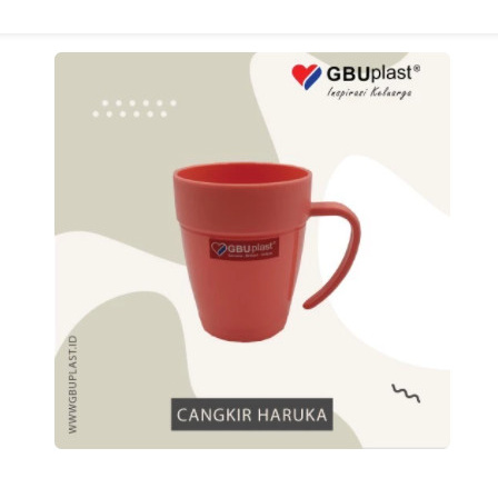 GBU Plast Cangkir Haruka Mug Plastik 12 Pcs Plastic Gelas 1 Lusin