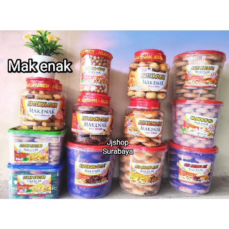 READY STOK BARU KUE KACANG MAK ENAK (free bubble slain grab gosend) ORIGINAL, monde susu, kucang coklat, kucang mix, kucang keju, nastar, kastengel