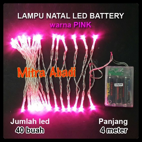 Lampu Natal LED Battery/Batre A2 Panjang 4 meter