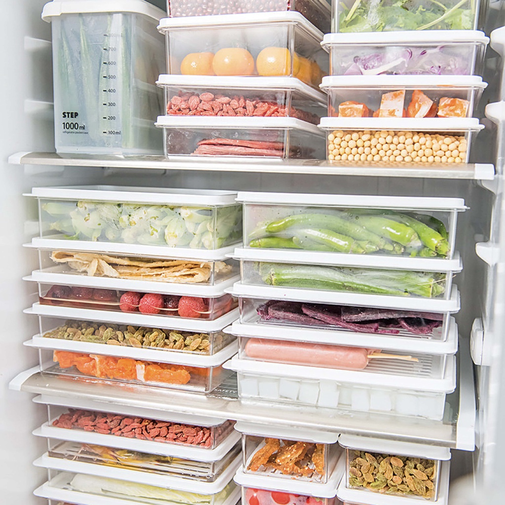 【IKONE】NAIZA Kotak Penyimpanan Makanan Kulkas Storage Box Fridge Food Kotak penyimpanan Kulkas Makanan Freezer Sayuran Buah Daging Fridge Organizer Perapi Dapur Toples Makanan Tupperwear