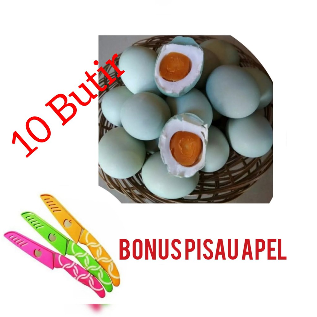 

Telur / Telur Asin / Telor Asin [PAKET HEMAT 10 PCS GRATIS PISAU] Telur Asin Matang Terbaik