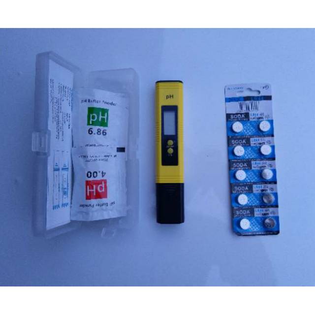 Ph meter akurasi 0.01 auto calibrate bonus batrai cadangan 2 buah