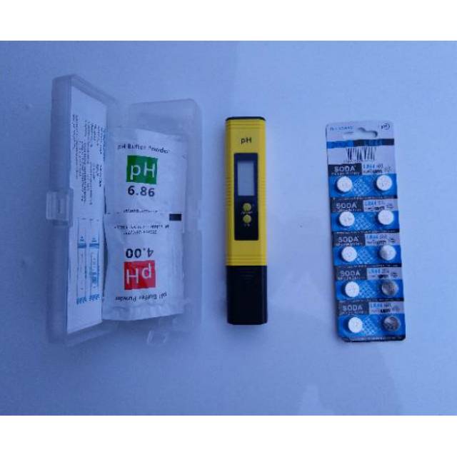 Ph meter akurasi 0.01 auto calibrate bonus batrai cadangan 2 buah