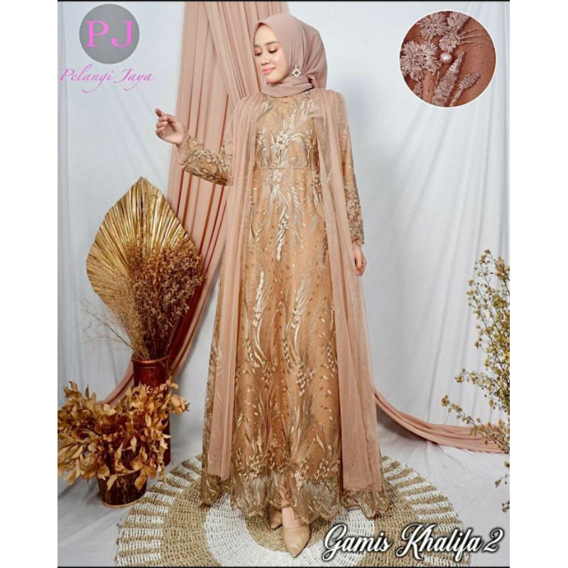 GAMIS PESTA - KEBAYA TULLE - GAMIS KHALIFA - BY PELANGI JAYA