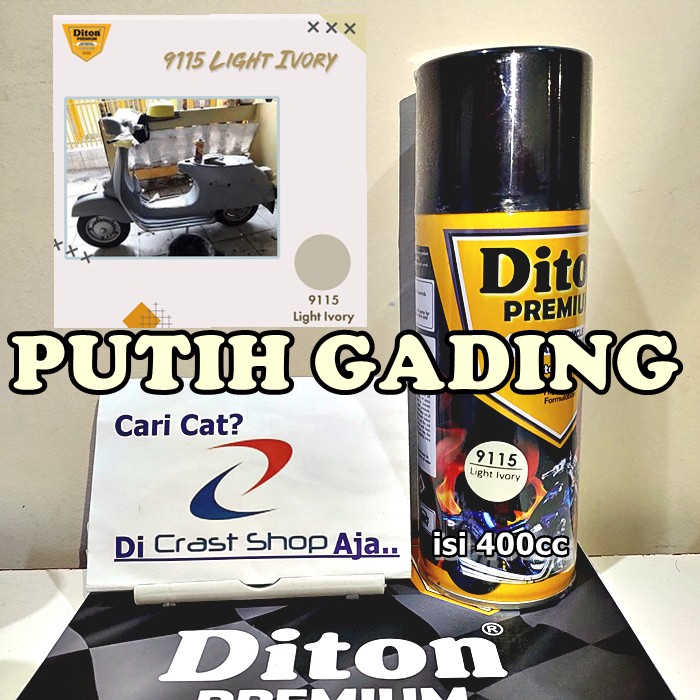 Cat Pilox Diton Premium LIGHT IVORY 9115 400cc warna putih gading pylox frame sepeda motor mobil