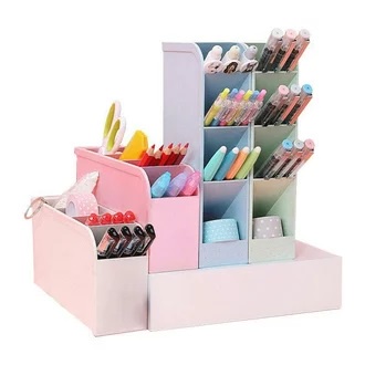 Rak Laci Mini Plastik 4 Sekat / Rak Meja 4 Slot Tempat Pulpen Pensil Alat Masak Kosmetik Organizer Box Harga Per 1 PCS Serbaguna