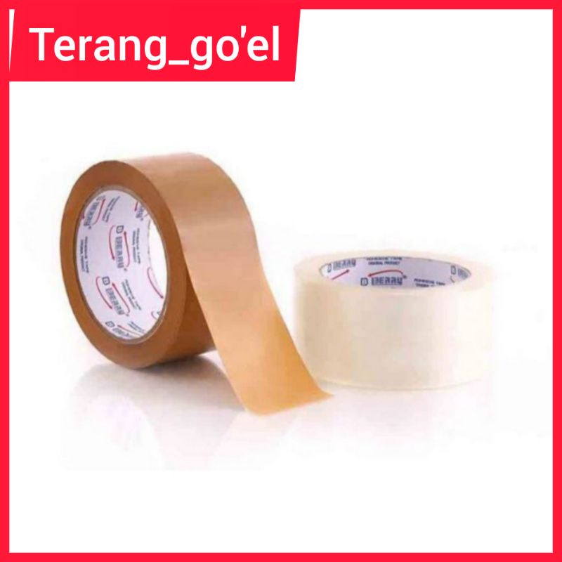 ISOLASI LAKBAN BRRY TPE BENING DAN COKLT  48MM 90 YARD 2 INCH / LAKBAN COKLAT DAN BENING BERRY TAPE