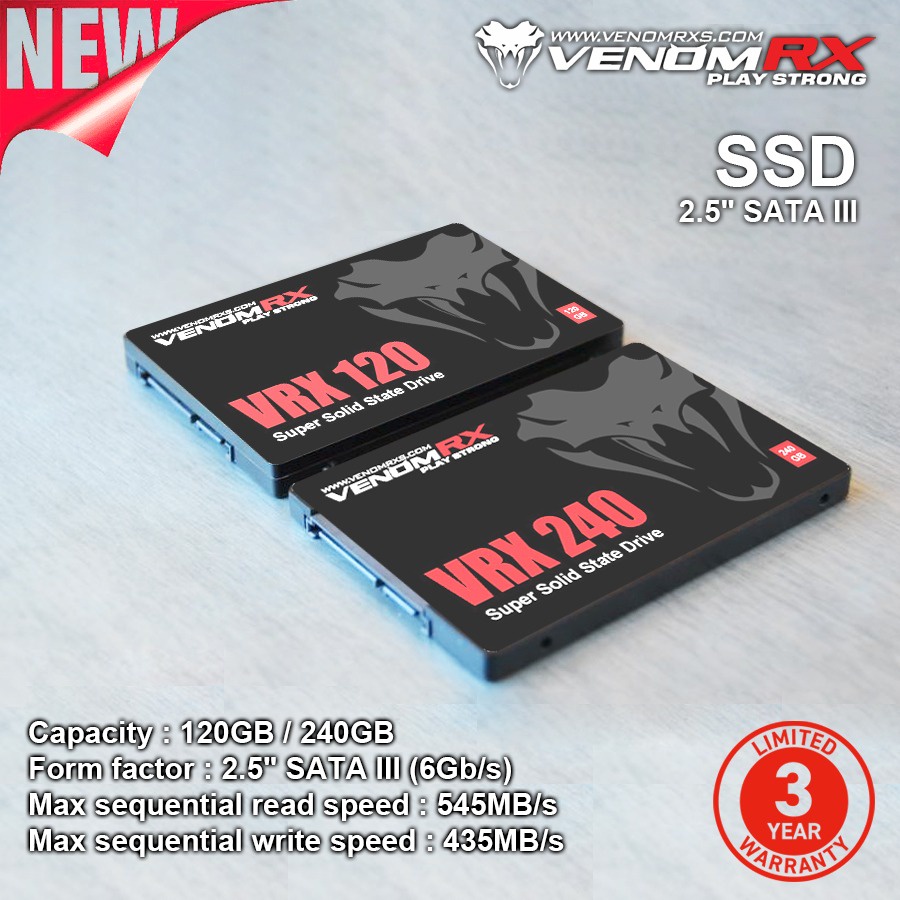 SSD VENOMRX VRX 120GB / 240GB 2.5" SATA III SSD VENOMRX 120G 240G
