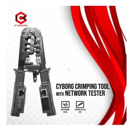 Crimping tool cyborg rj45 rj12 rj11 rj22 4p 6p 8p cut crimp strip 3in1 with cable tester lan cnt-898