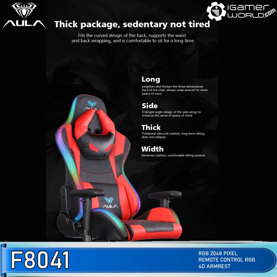 Aula F8041 Commander RGB Gaming Chair - Kursi Gaming