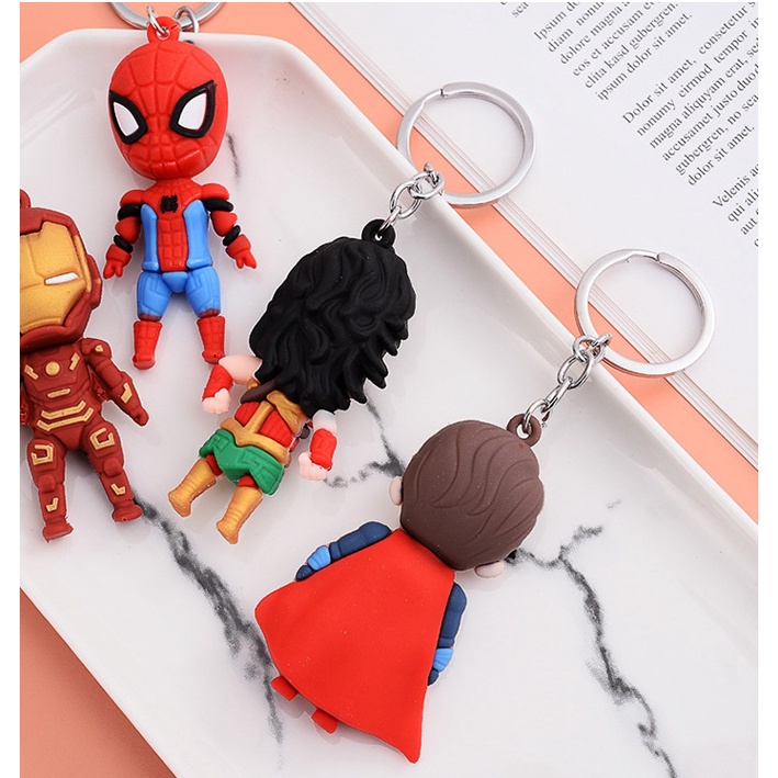 OVERFLOWS.ID Gantungan Kunci 3D Superhero Bocy Ganci Joystick Game Keychain