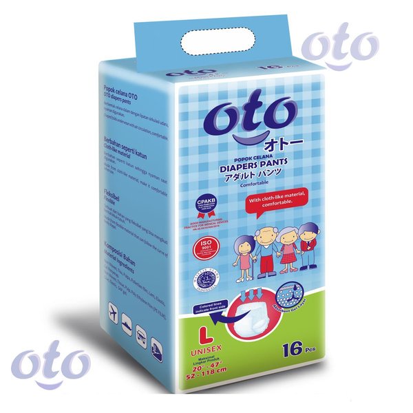 celana - pants, popok, popok dewasa,  RAK - OTO Diapers PANTS Popok Dewasa model Celana ukuran L - isi 16 pcs x 6 Dus