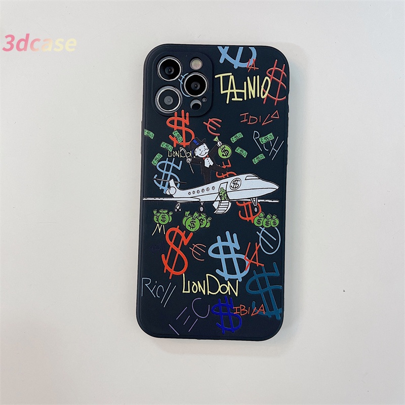 Soft Case VIVO Y21 2021 Y20 Y12S Y20S Y20i Y53 Y51 2020 Y31 2021 Y12 Y21S Y12A Y20A Y20G Y30G Y12G Y30 Y51S Y53S Y91C Y91 Y17 Y93 Y50 Y72 Y52 Y51A Y33S Y30i Y12i Y11S Y15 Y95 Y11 Y90 Y91i U10 Y70 Y1S Z3 A16 A15 A54 Cartoon Airplane Phone Case