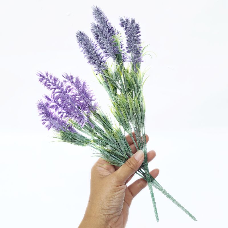 Bunga Snowy Lavender Artificial Tanaman Plastik Dekorasi Rumah Cantik AF08