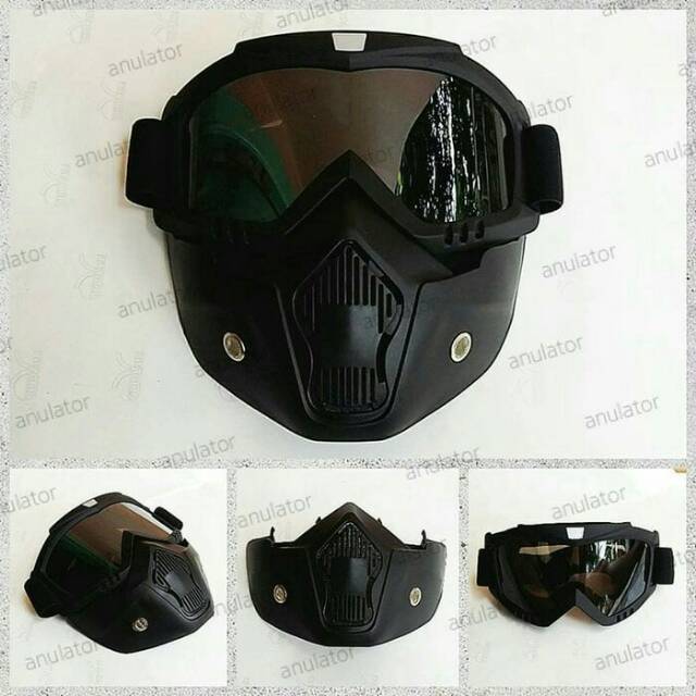 [Bisa COD /bayar di tempat ] Helm Bogo Retro SNI Jpn Momo Hitam Dof + Goggle mask
