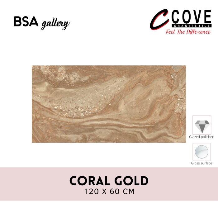 GRANIT COVE 120X60 CORAL GOLD / GRANITE TILE 60X120 GLOSSY SURFACE