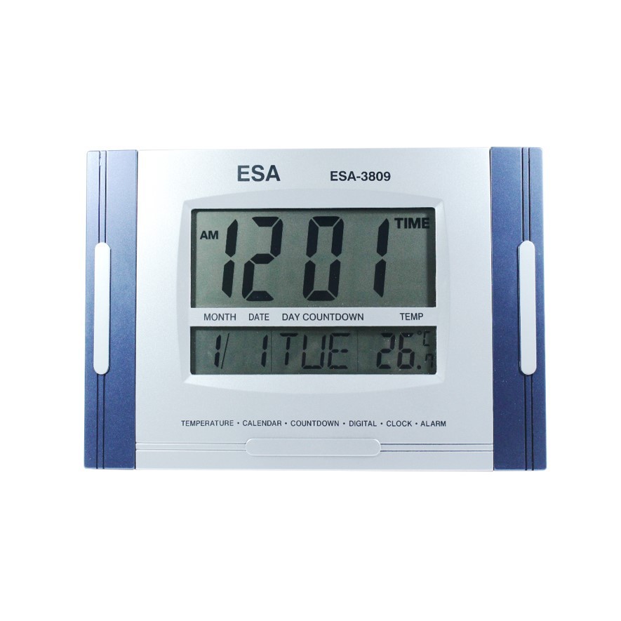 Jam Dinding Digital 27 cm Free BATERAI 2 pcs AWET MURAH 3809