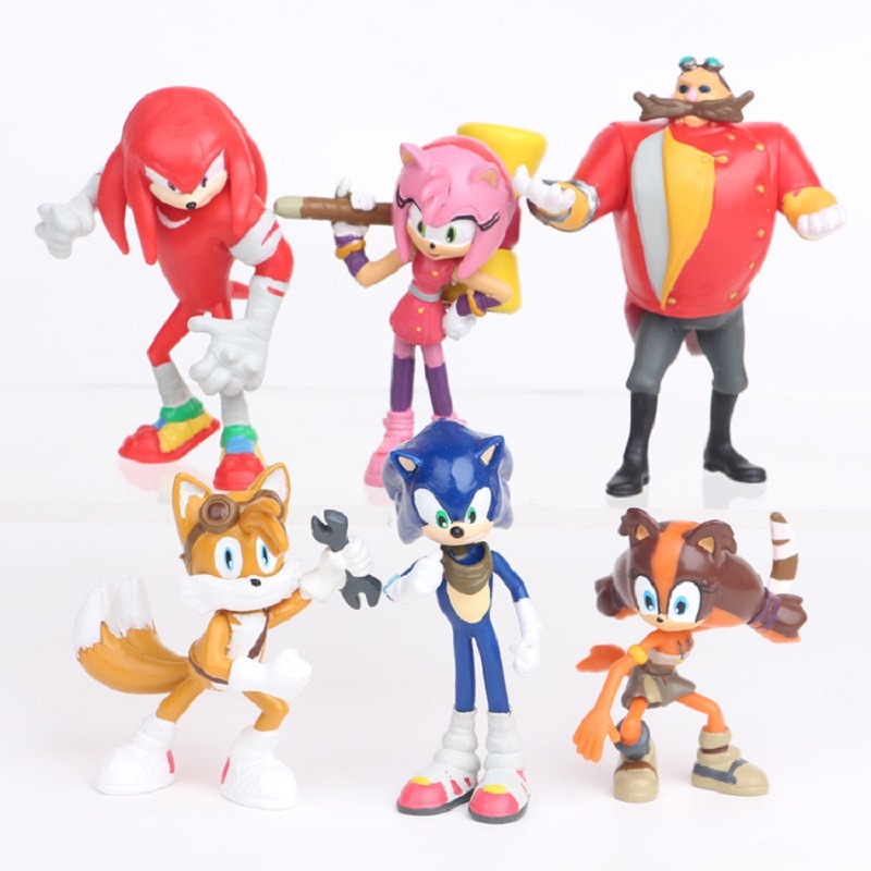 6pcs / set Mainan Action Figure Anime Sonic The Hedgehog Boom Langka Dr Eggman Shadow Bahan PVC Untuk Hadiah Anak