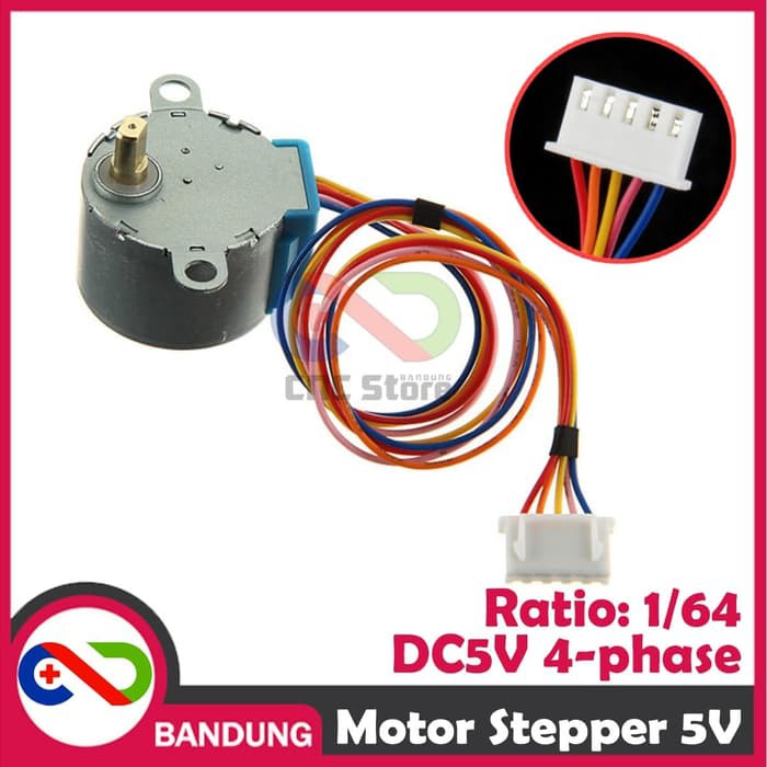 MOTOR STEPPER 5V 4 PHASE 5 WIRE KABEL 25CM 28BYJ-48 FOR ARDUINO DC5V