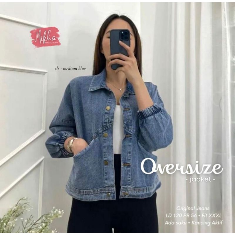(NEW) OVERSIZE JACKET JEANS / JACKET JEANS PEREMPUAN / JACKET JEANS KEKINIAN / JACKET JEANS BESAR