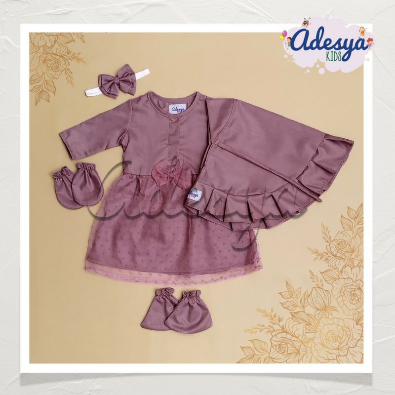 Baju bayi perempuan/ gamis bayi Alika newborn-12 bln/gamis Akikah