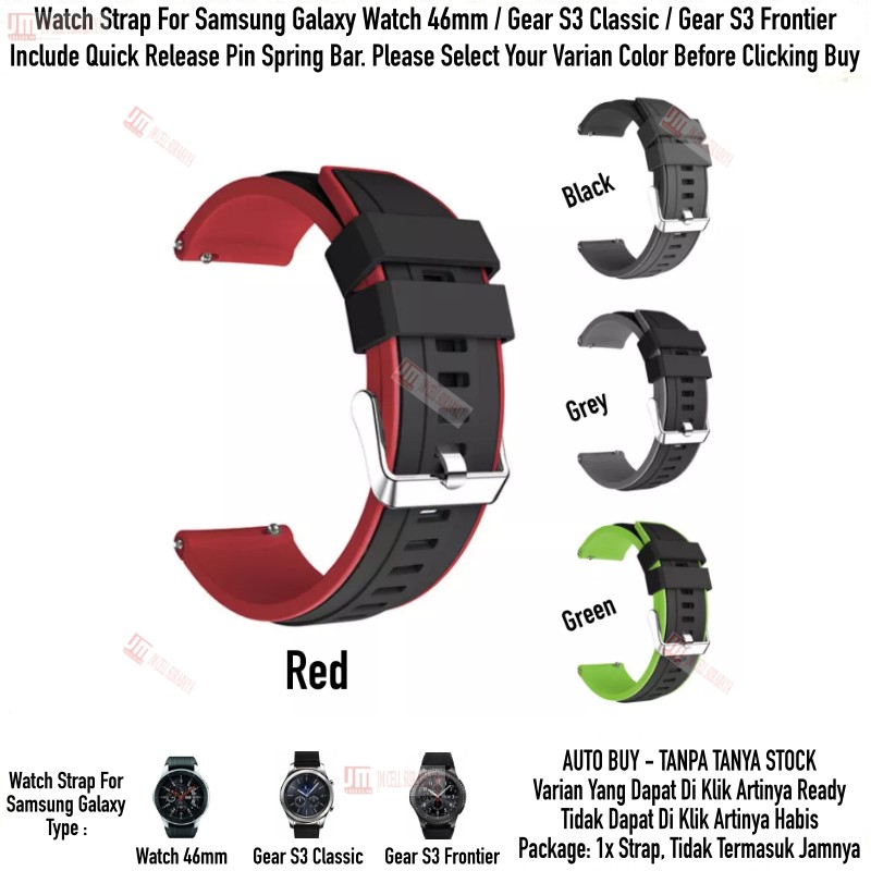 SSR Tali Jam 22mm Watch Strap Samsung Galaxy Watch 46mm / Gear S3 - Rubber Silikon Sporty