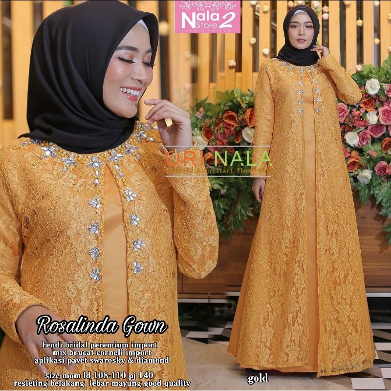 Rosalinda gamis brokat couple ibu anak mom and kids brocade dress Mom: 200k
Kids: 155k