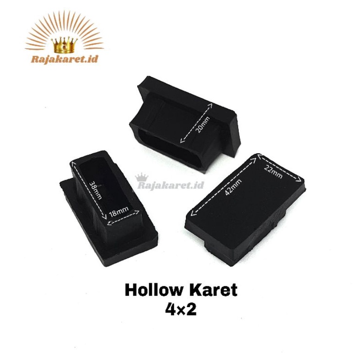 Karet Hollow Holo 4×2 cm/40×20mm  Kaki Kursi Meja Tutup Besi Hollow