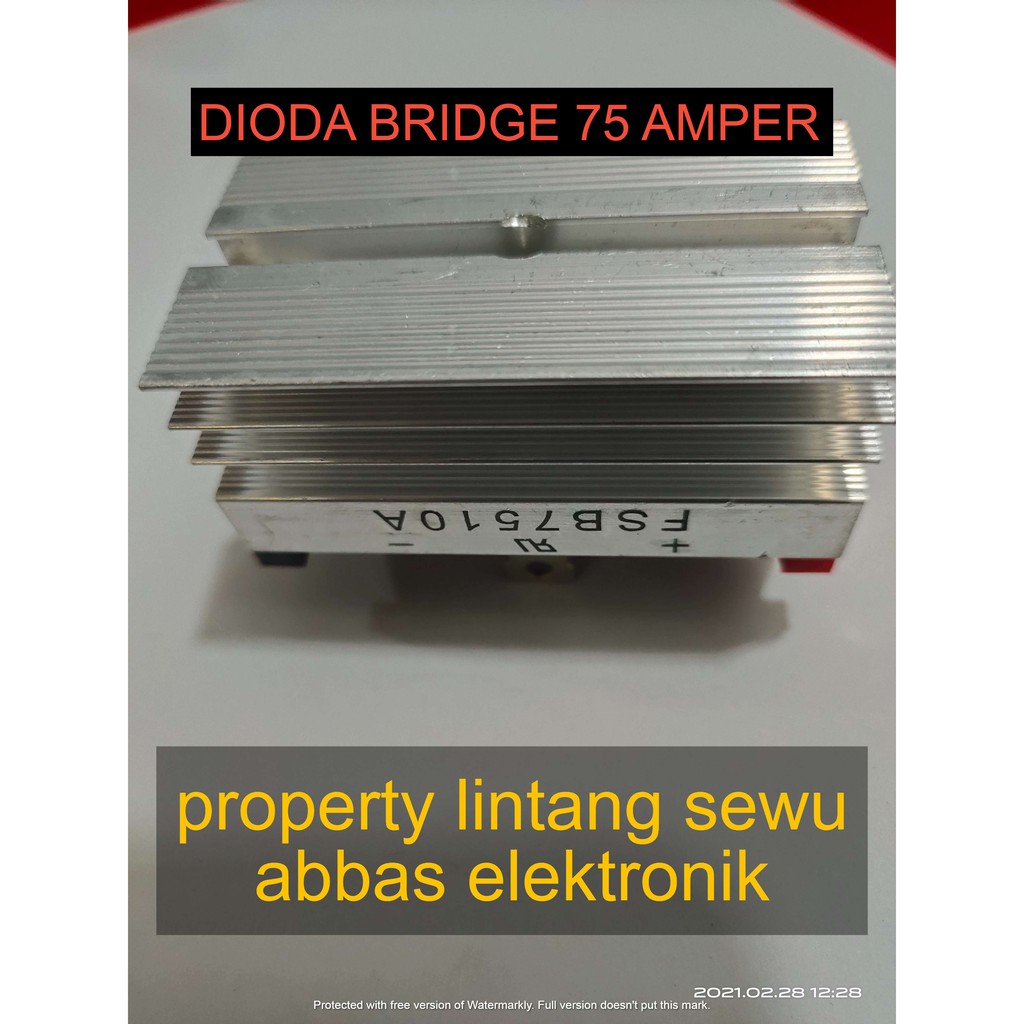 DIODA BRIDGE KOTAK 75 AMPER 75A FSB 7510A BODI ALUMINIUM