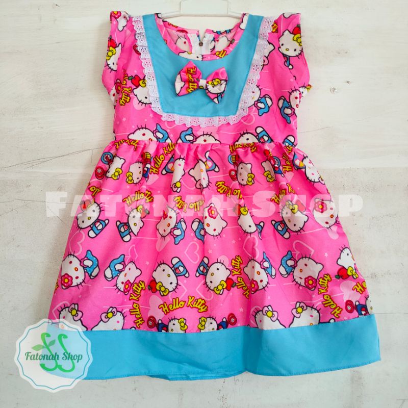 Dress anak 1 2 tahun gaun anak cewek perempuan ( dress hellokitty cookie )