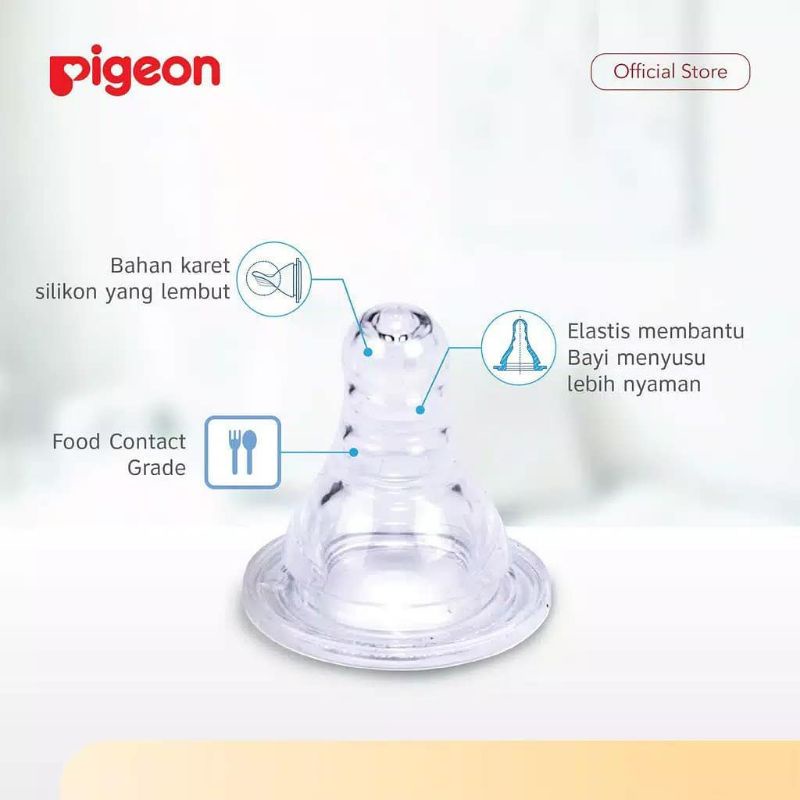 Pigeon Peristaltic Plus Nipple Isi 2pcs dan isi 1pcs /Pigeon Peristaltic Slim Neck Nipple isi 2pcs dan isi 1pcs