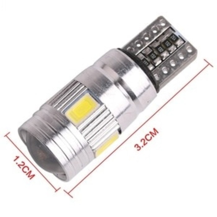 Lampu LED T10 Senja / Sen 6 Mata 5630 / 5730 Lensa Canbus Projector Projie Mobil Motor