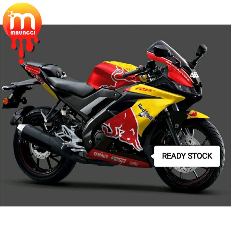 Decal R15 full body motif red bull Striping motor r15 v3 variasi Stiker motor Sticke decal fullbody 
