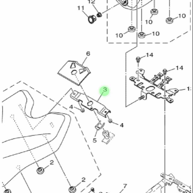 BREKET DUDUKAN JOK DEPAN R15 V3 ORIGINAL