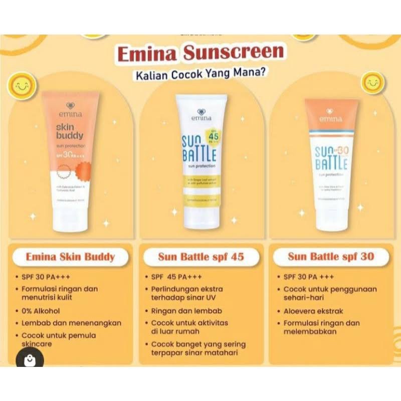 EMINA Sun Battle SPF 45 PA+++ Sunscreen Wajah EMINA - 30ml