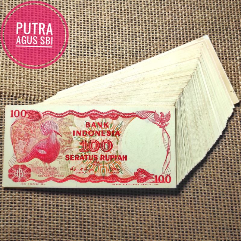 (ORI) UANG KUNO 100 RUPIAH BURUNG VICTORIA
