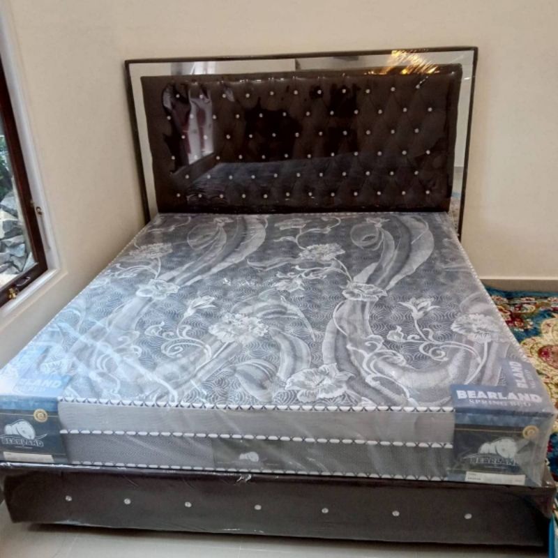 Divan sandaran sultan kaca+kasur Berland 160x200