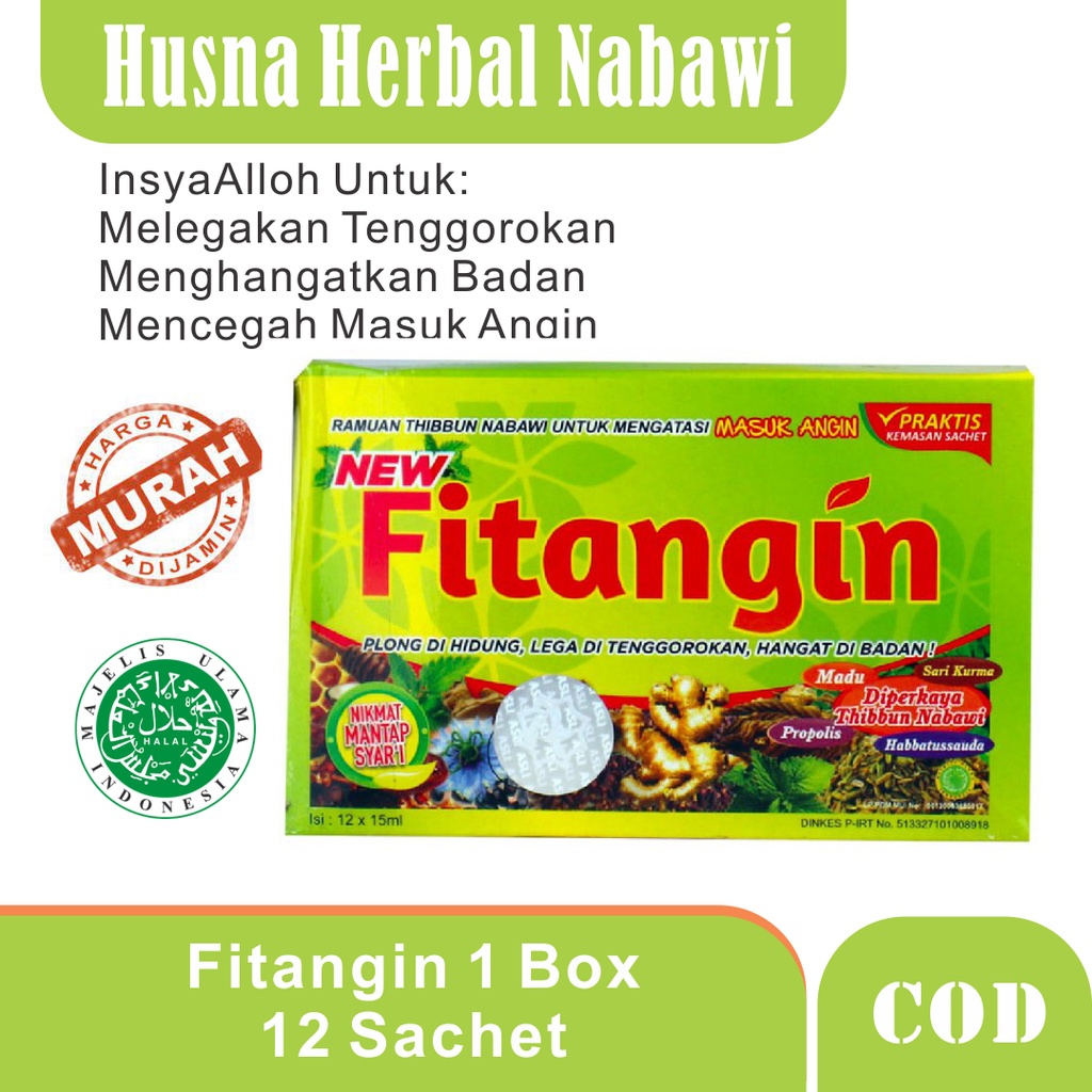 

PROMO 1 Box Minuman Obat Herbal Cair Untuk Masuk Angin Dan Kembung Fitangin 12 Sachet Anak Dan Dewasa - Husna Herbal Nabawi