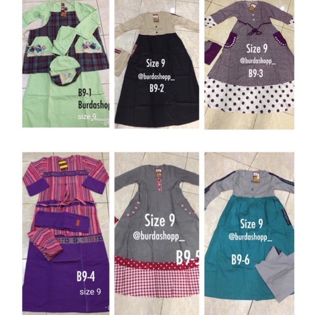 BAJU MUSLIM ANAK DANNIS PEREMPUAN SIZE 9