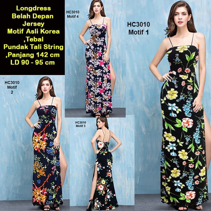 Long Dress, Jersey Motif HC3010