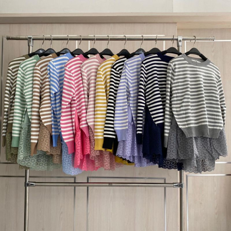 ATASAN ALYA TOP SALUR KOMBI BRUKAT / TOP NAOMI IMPORT