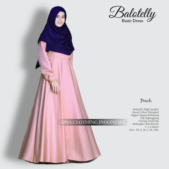 GAMIS POLOS BALOTELLI murah asli bagus baju muslim ukuran lengkap s/m/l/xl/xxl gamis original DNA