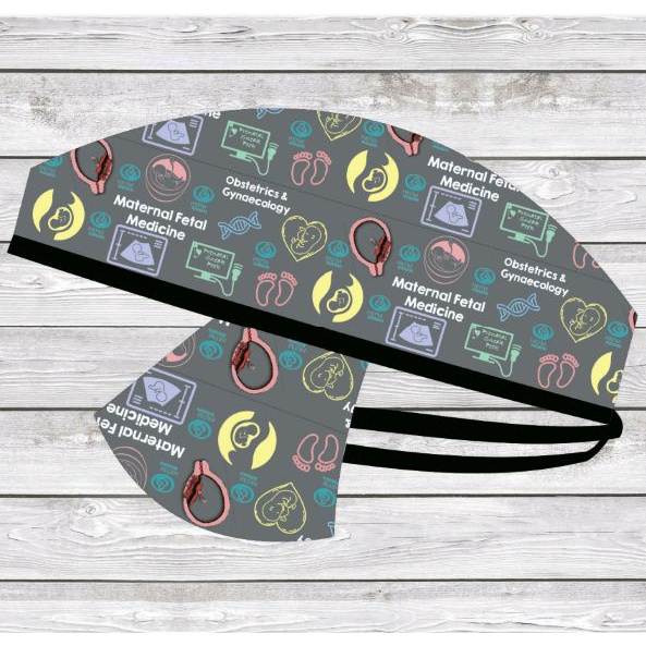 Head Cap /Topi Medis / Scrub Hat / Surgical Cap / Topi Dokter Obgyn Abu