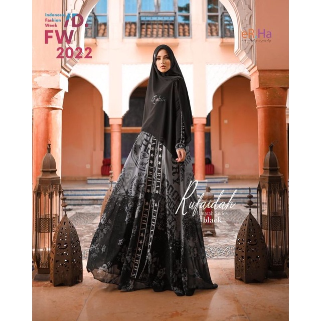 [ER.HA] TERBARU GAMIS SYARI / DRESS SET PRINTING " RUFAIDAH SET " BY ERHA