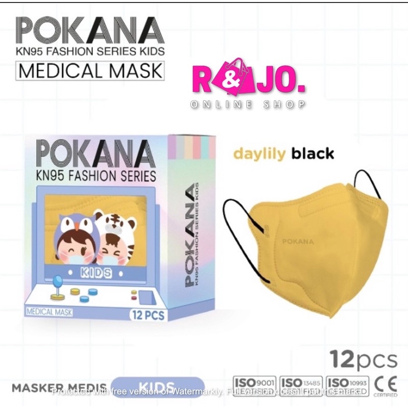 POKANA KN95 6ply FASHION SERIES KIDS Earloop MEDICAL Face Mask